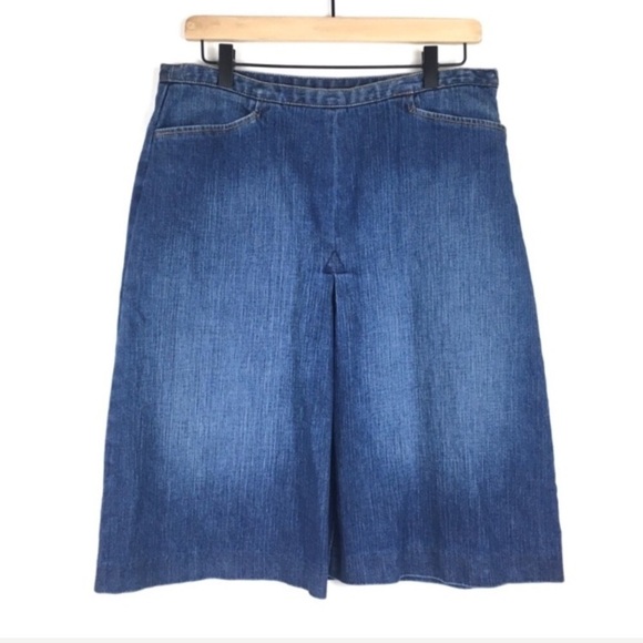 TALBOTS Jean Skirt Denim Modest Minimalist Capsule Wardrobe Classic Size 12 - Picture 8 of 8